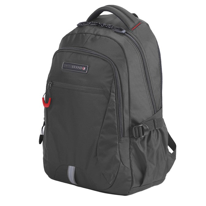 תיק גב פונקציונלי ללפטופ 15.6" מבית המותג השוויצרי SwissBrand דגם BURFORD בצבע אפור