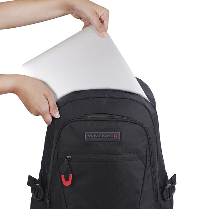 תיק גב למחשב נייד 15.6" מבית המותג השוויצרי SwissBrand דגם BURFORD ב