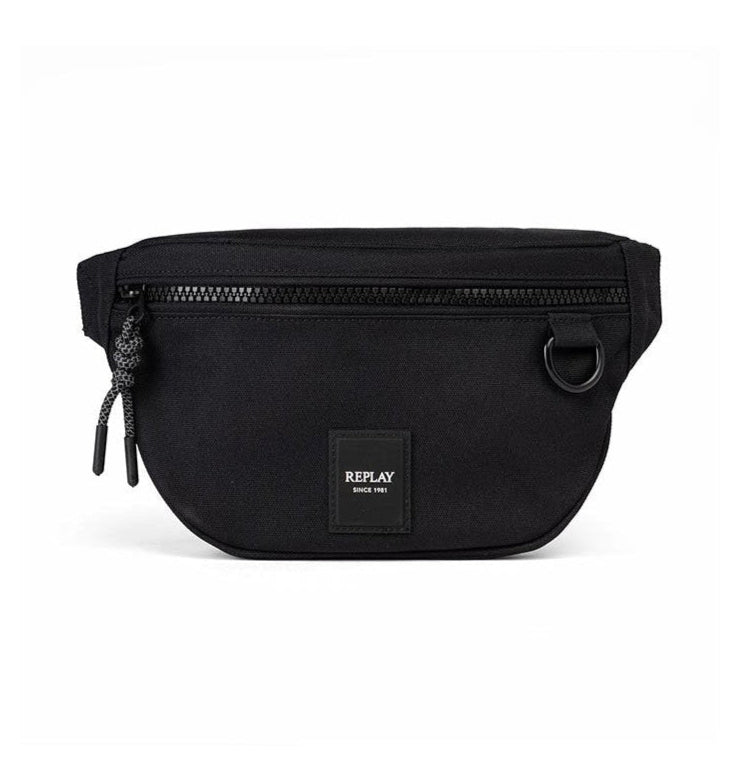 פאוץ' תיק קרוסבודי שחור לגבר במראה קלאסי דגם Waistbag מבית המותג העולמי REPLAY
