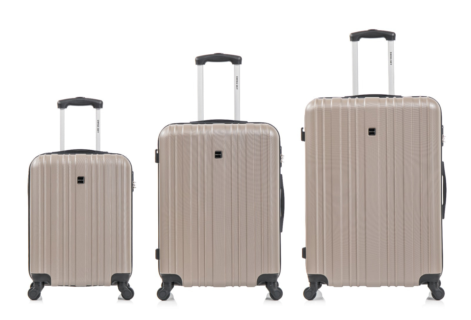 סט מזוודות 20"+24"+28" בצבעים מרהיבים מבית SWISS SKY דגם Miami