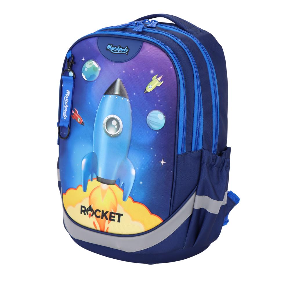 תיק בית ספר אורטופדי 3 תאים עם קלמר תואם דגם Rocket מבית  marshmelo | Dreamland