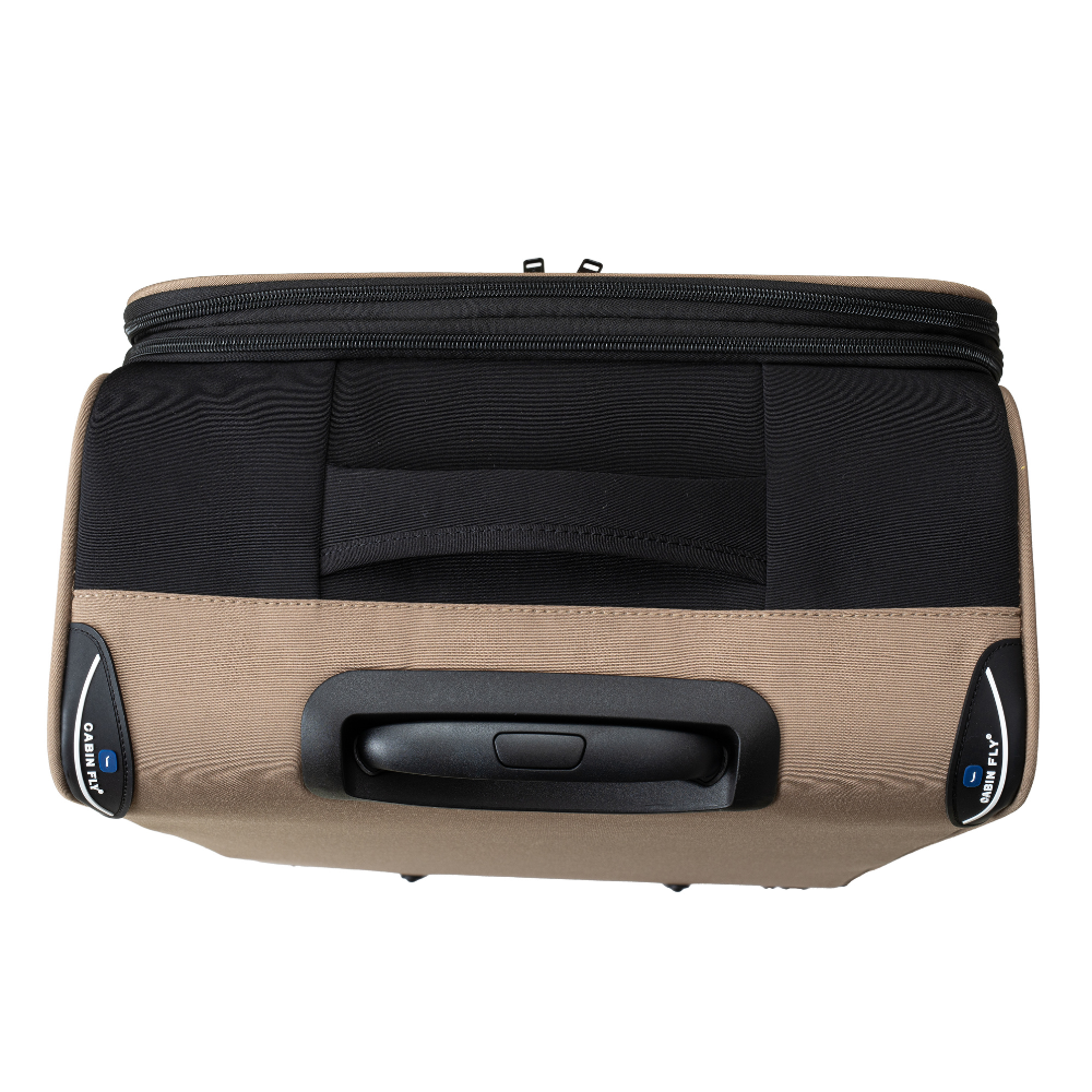 זוג מזוודות בד גדולה וטרולי עליה למטוס ״28 + ״20 מתרחבות אולטרא לייט מבית המותג ®CABIN FLY דגם SkyLite ידית אחיזה עליונה לנוחות