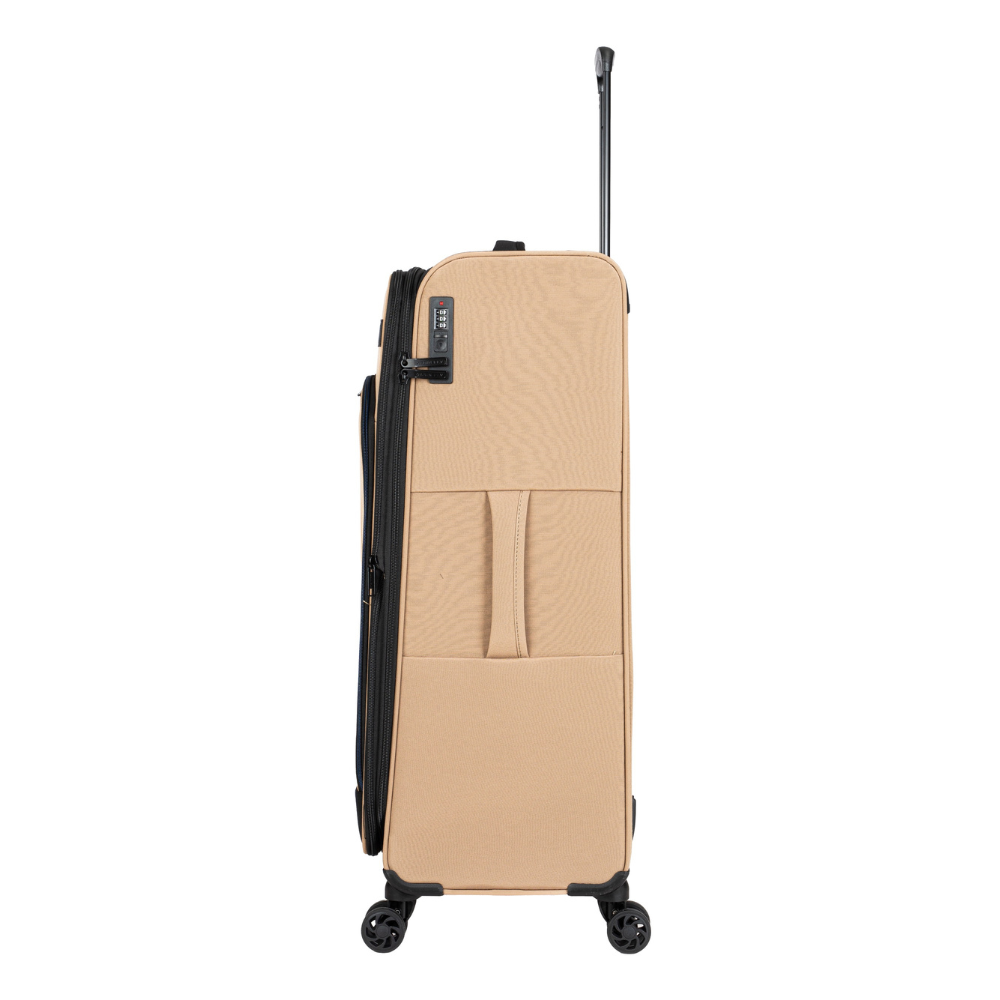 זוג מזוודות בד גדולה וטרולי עליה למטוס ״28 + ״20 מתרחבות אולטרא לייט מבית המותג ®CABIN FLY דגם SkyLite ידית בצד 