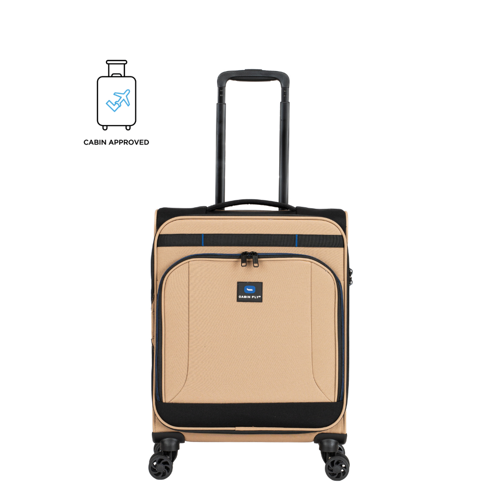 זוג מזוודות בד גדולה וטרולי עליה למטוס ״28 + ״20 מתרחבות אולטרא לייט מבית המותג ®CABIN FLY דגם SkyLite - טרולי מתאים לעליה למטוס
