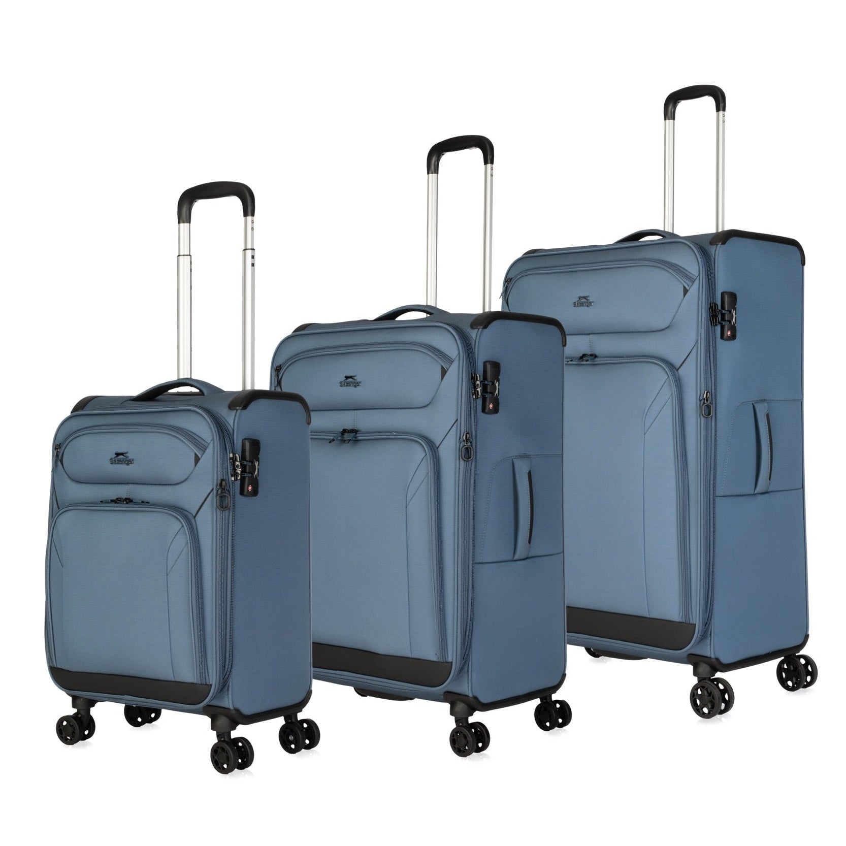 סט מזוודות בד פרמיום בגודל ענק 19"+25"+31" ,  של המותג SLAZENGER דגם New York II XL