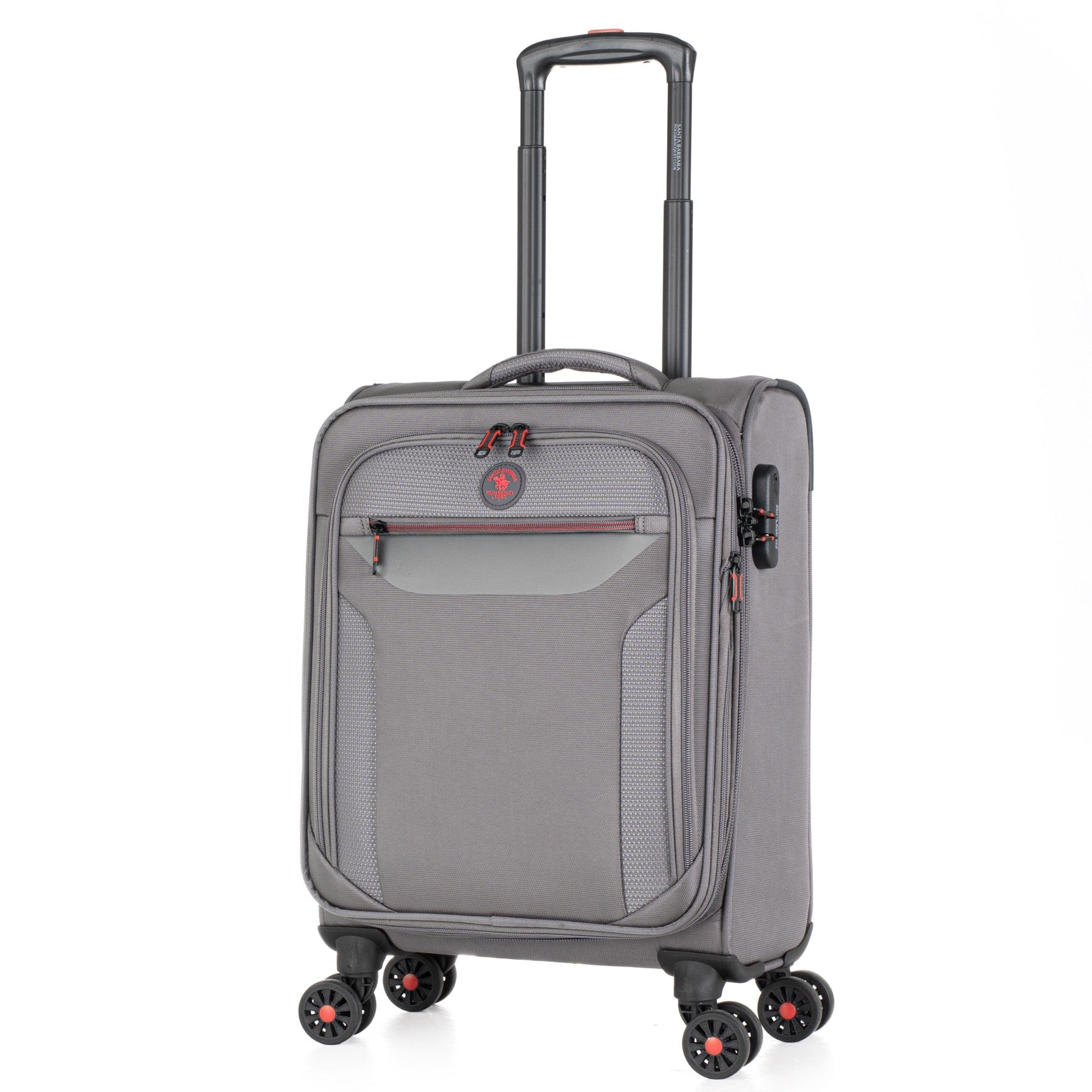 מזוודה בד טרולי עליה למטוס 19" מתרחבת בעיצוב קלאסי יוקרתי מבית POLO דגם ATLANTA 2.0 אפור