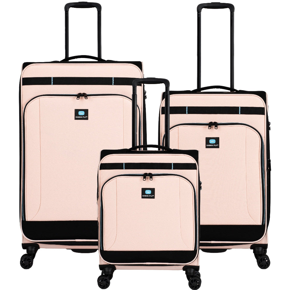 סט מזוודות בד מתרחבות אולטרא לייט ״28+״24 + ״20 מבית המותג ®CABIN FLY דגם SkyLite