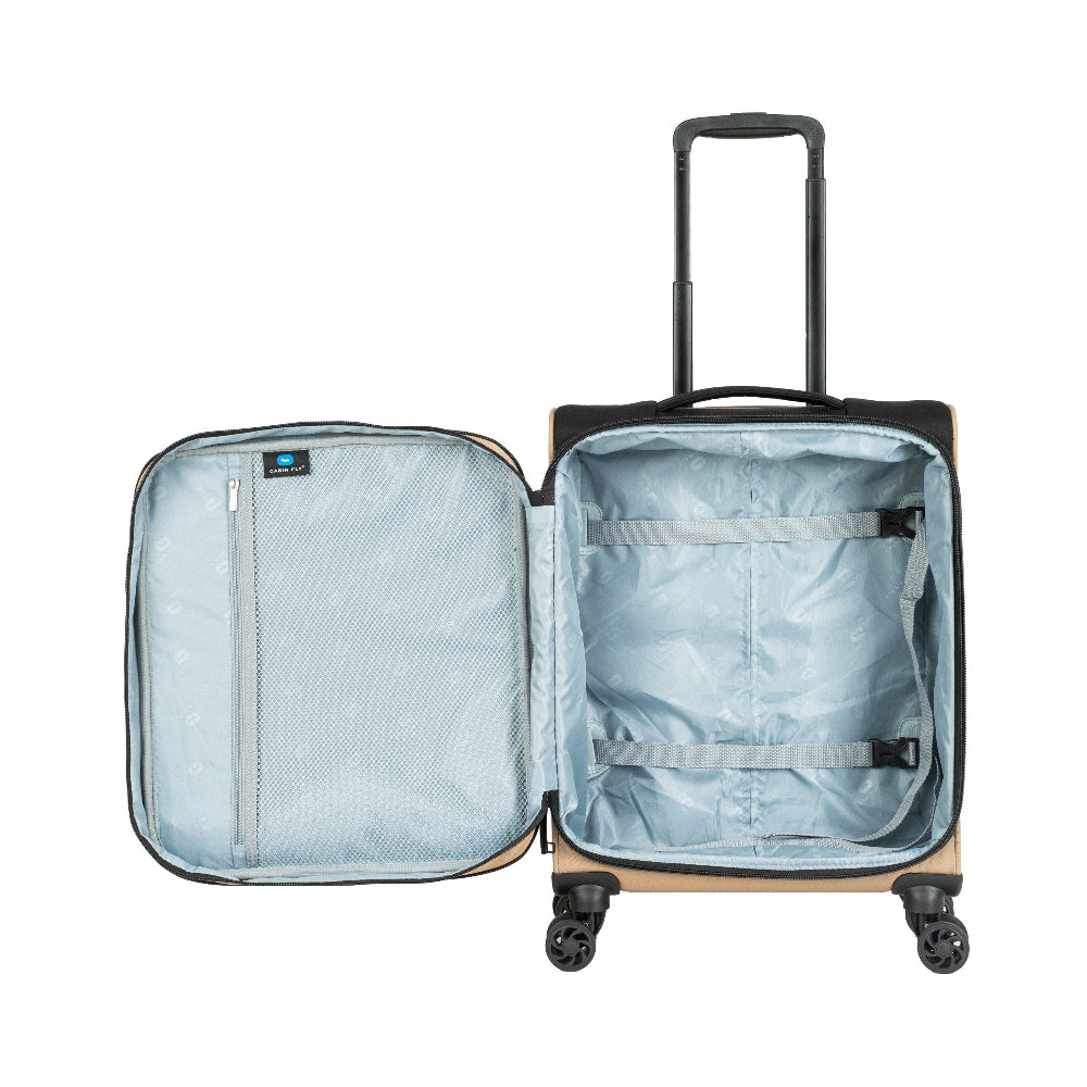 זוג מזוודות בד גדולה וטרולי עליה למטוס ״28 + ״20 מתרחבות אולטרא לייט מבית המותג ®CABIN FLY דגם SkyLite