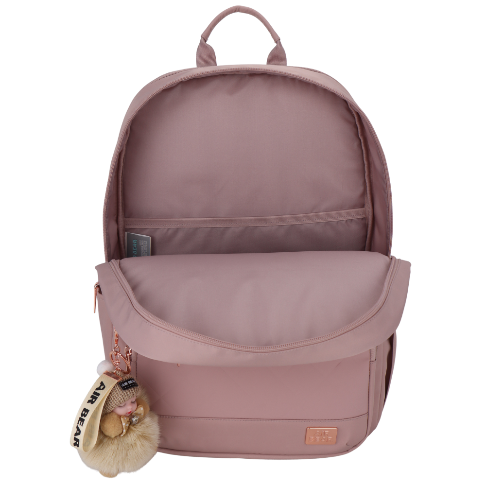תיק גב חצי אורטופדי לבית הספר Soft Glam מבית Air Bear רוז גולד פתוח 