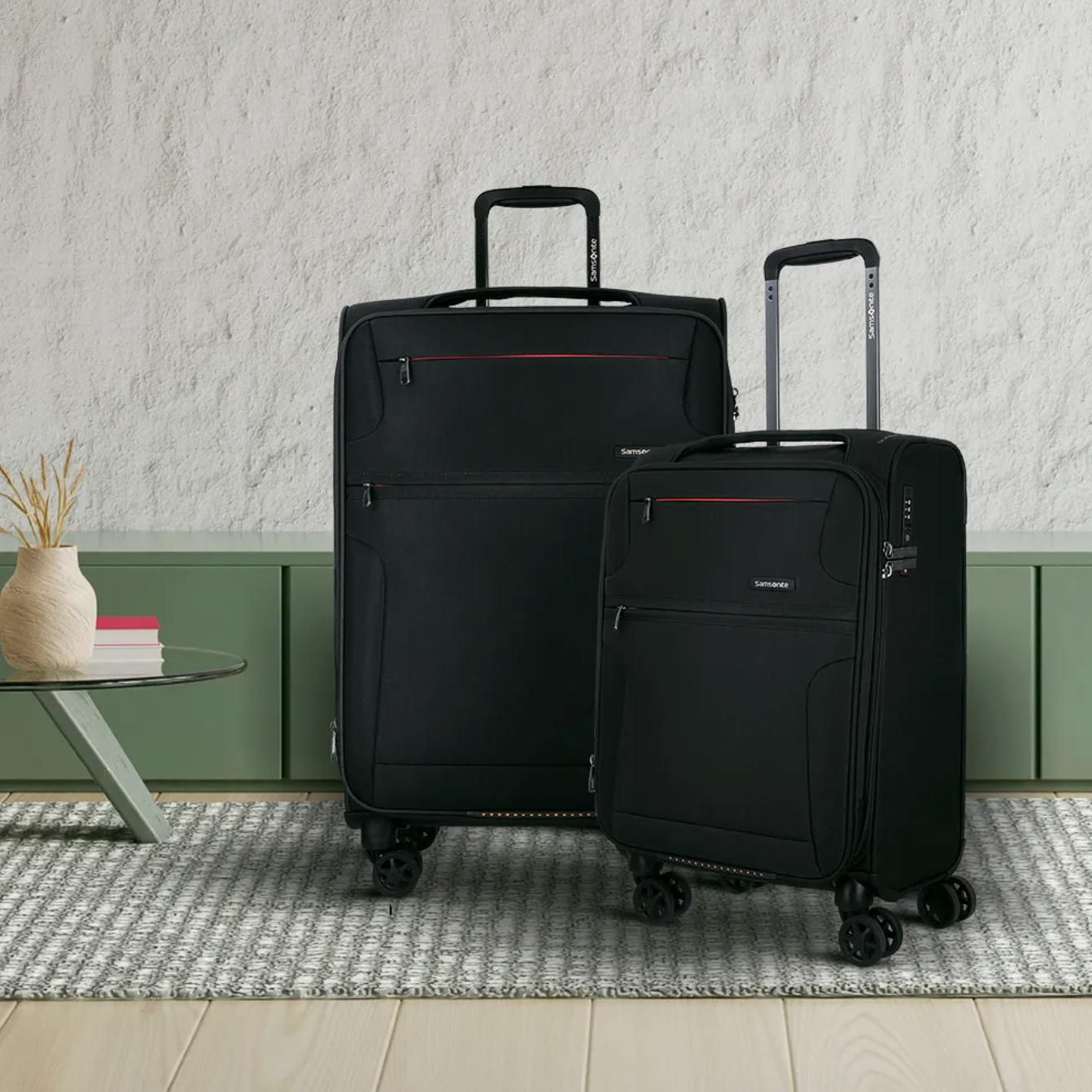 סט שלישיית מזוודות גדולה בד מתרחבות וקלות משקל במיוחד דגם Bahia Lite Spinner EXP  מבית המותג העולמי Samsonite