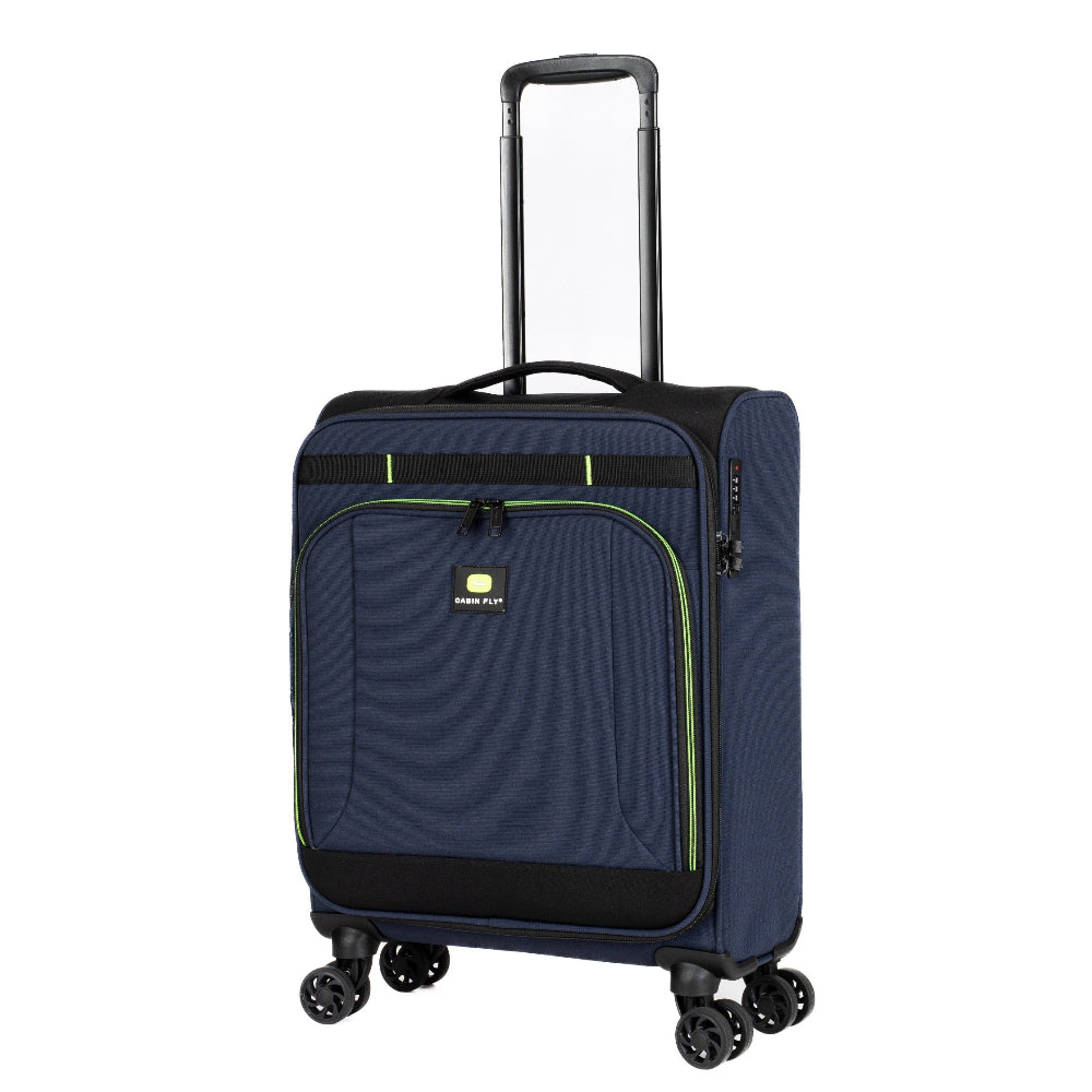 מזוודת טרולי עליה למטוס בד מתרחבת אולטרא לייט ״20 מבית המותג ®CABIN FLY דגם    צבע נייבי SkyLite