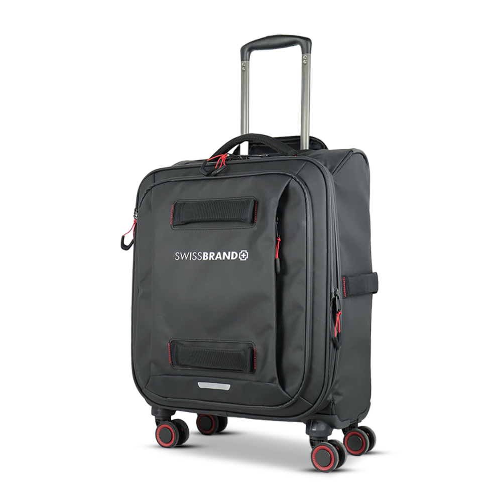 מזוודת טרולי בד עליה למטוס ״20 מתרחבת איכותית דגם Eclips מבית המותג השוויצרי SwissBrand