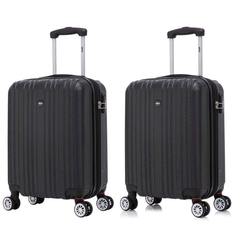 זוג מזוודות טרולי עליה למטוס ״20 קשיחות ומתרחבות דגם Miami מבית Gipro