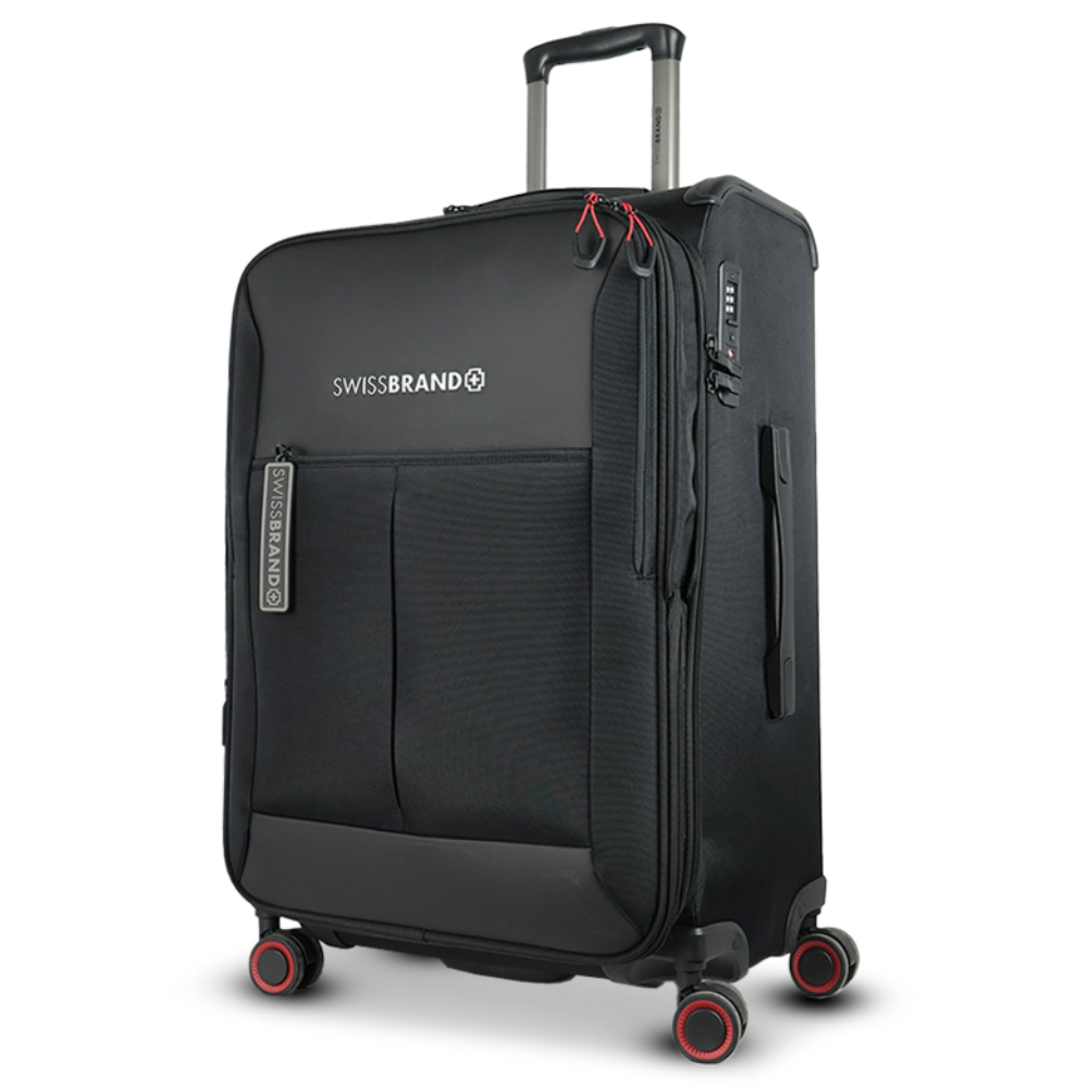 מזוודה בד בינונית ״24 מתרחבת איכותית דגם Aura מבית המותג השוויצרי SwissBrand