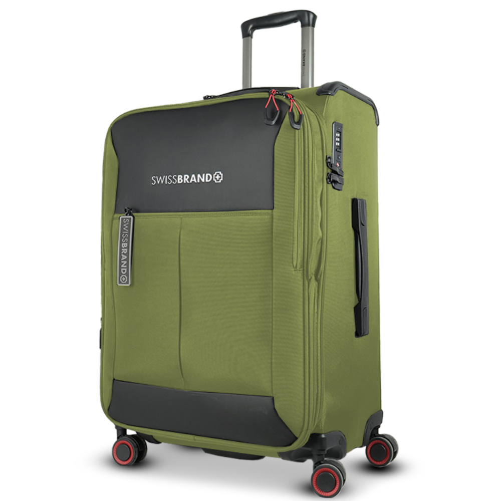 מזוודה בד בינונית ״24 מתרחבת איכותית דגם Aura מבית המותג השוויצרי SwissBrand
