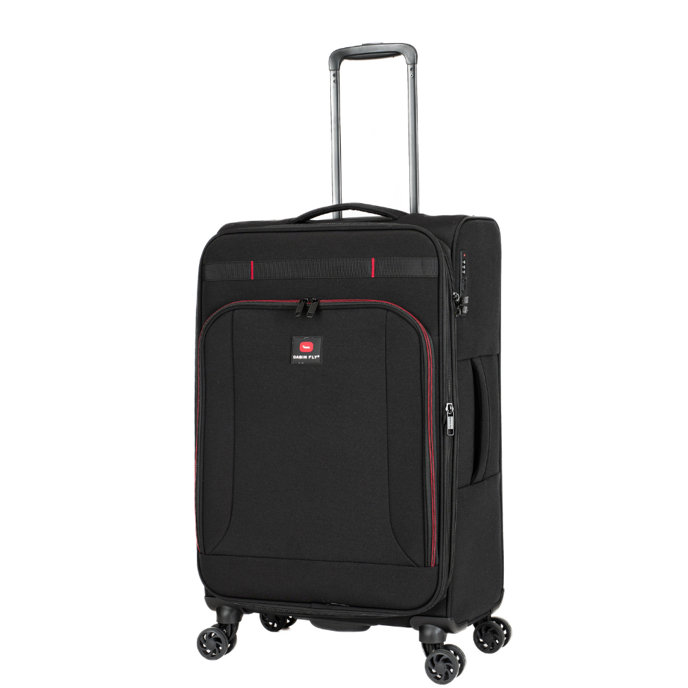 מזוודה בינונית בד מתרחבת אולטרא לייט ״24 מבית המותג ®CABIN FLY דגם SkyLite צבע שחור