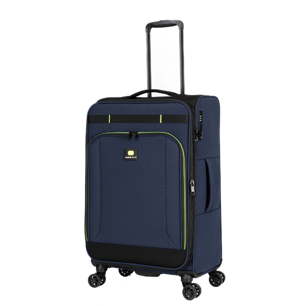 מזוודה בינונית בד מתרחבת אולטרא לייט ״24 מבית המותג ®CABIN FLY דגם SkyLite צבע נייבי