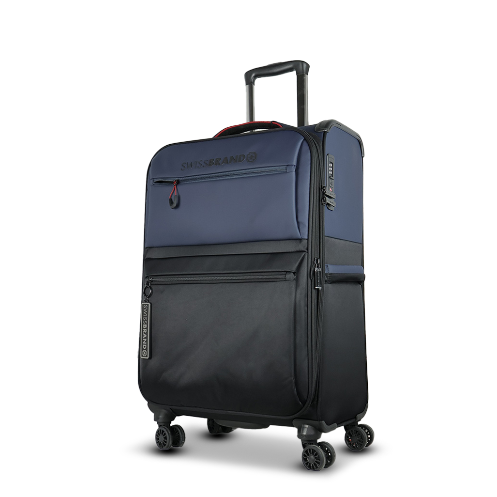 מזוודה בד בינונית ״24 מתרחבת איכותית דגם Vela מבית המותג השוויצרי SwissBrand