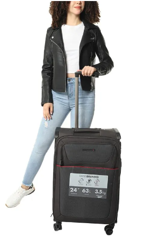 ✮מותג שוויצרי מקורי✮ מזוודה בינונית 24" בד חזק במיוחד מבית המותג השוויצרי SwissBrand דגם Fairview