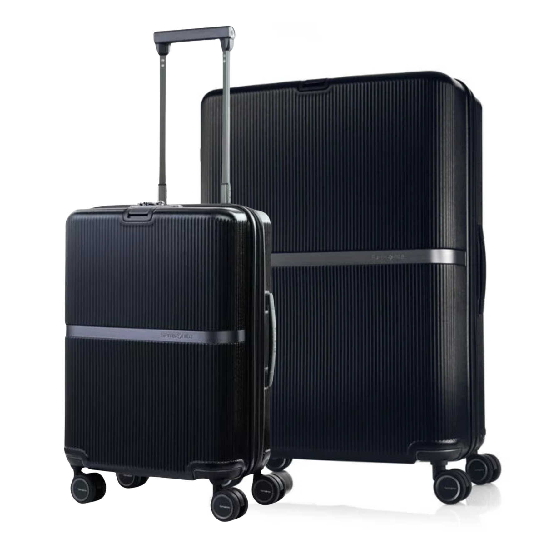 סט מזוודות קשיחות איכותיות גדולה "28 וטרולי עליה למטוס "20 Samsonite דגם Minter Spinner