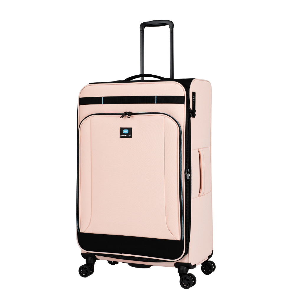  מזוודות בד גדולה מתרחבת אולטרא לייט ״28 מבית המותג ®CABIN FLY דגם SkyLite צבע ורוד