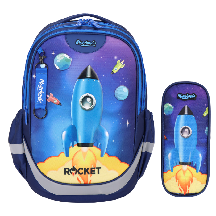 תיק בית ספר אורטופדי 3 תאים עם קלמר תואם דגם Rocket מבית  marshmelo | Dreamland