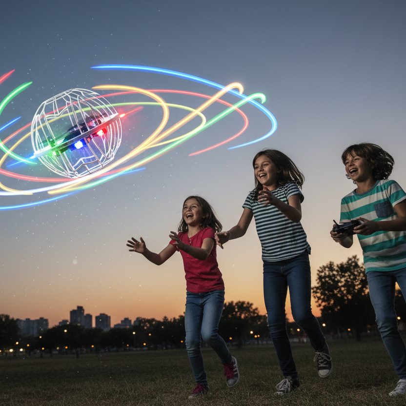 ילדים משחקים עם הרחפן בחוץ