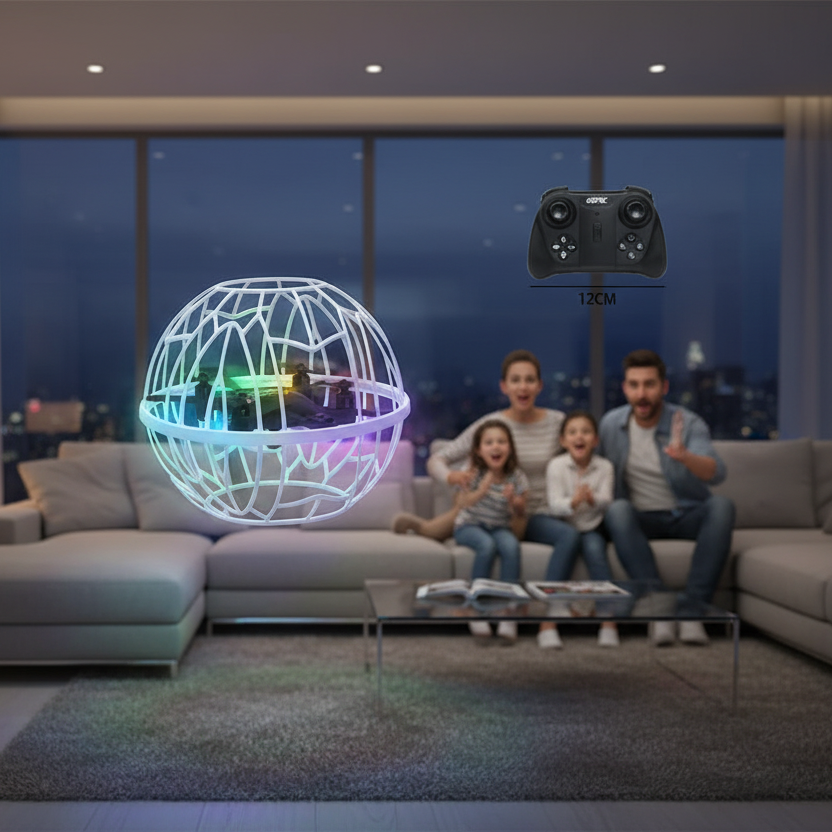 רחפן כדורי נטען עם שלט רחוק תאורת LED מבית Marshmalo Electric