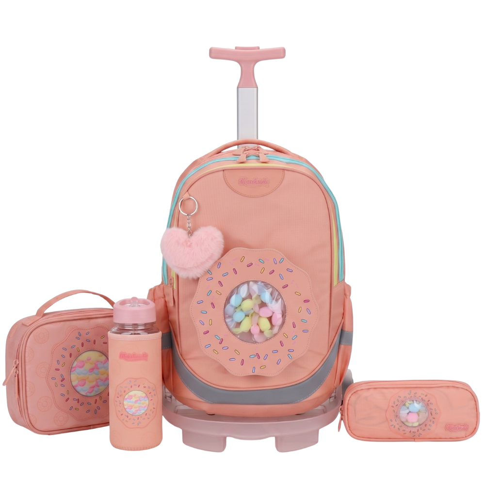 סט 9 ב 1 תיק בית ספר כולל עגלת טרולי דגם דונאטס Dramland Deluxe מבית Marshmelo