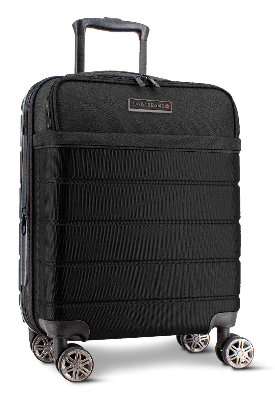 ✮מותג שוויצרי מקורי✮ מזוודה גדולה 28" יוקרתית בסגנון עסקי חצי קשיחה בשילוב בד  SwissBrand דגם AMSTERDAM