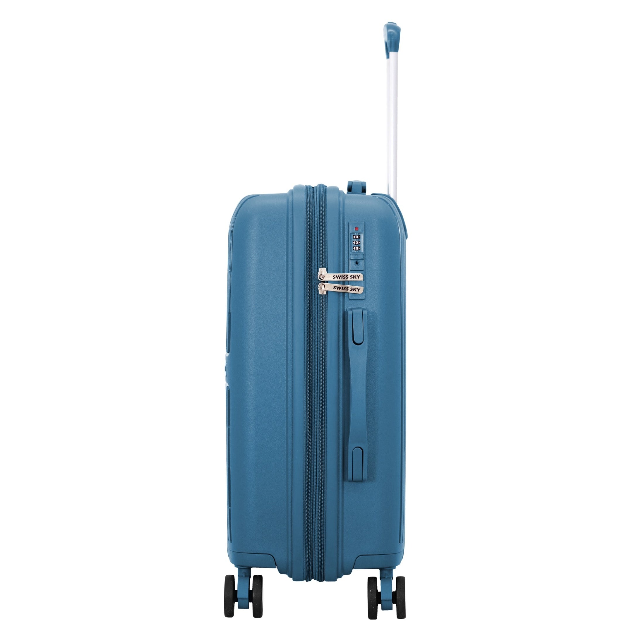 SWISS SKY סט 3 מזוודות קשיחות בלתי שבירות PP דגם Traveler כולל כרית טיסה מתנה מבית המותג היוקרתי