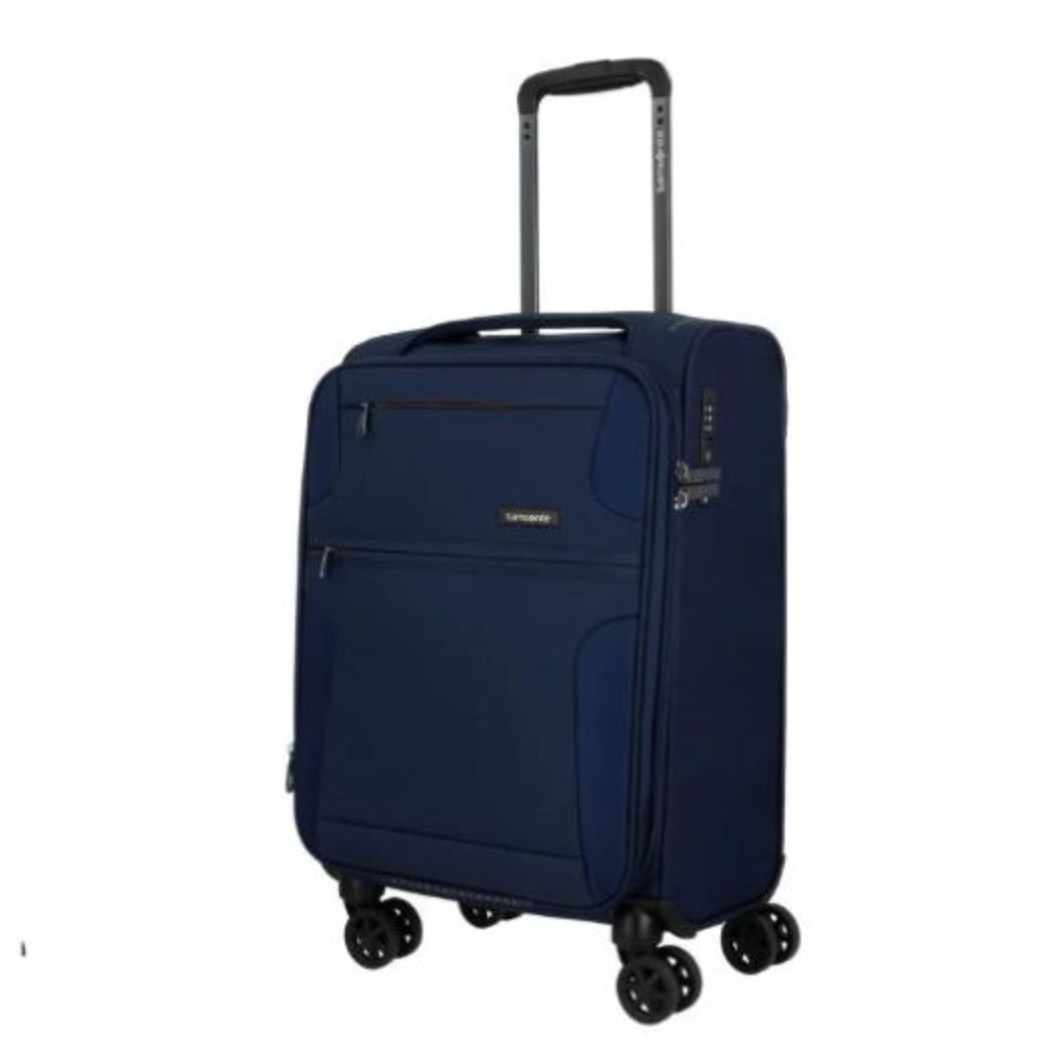 מזוודת טרולי עליה למטוס בד מתרחבת וקלה דגם Bahia Lite Spinner 55 מבית המותג העולמי Samsonite