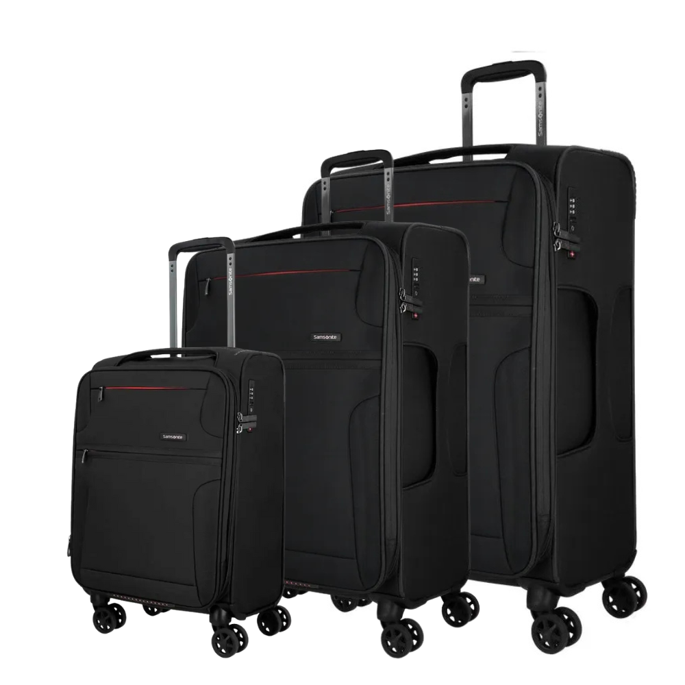 סט שלישיית מזוודות גדולה בד מתרחבות וקלות משקל במיוחד דגם Bahia Lite Spinner EXP  מבית המותג העולמי Samsonite