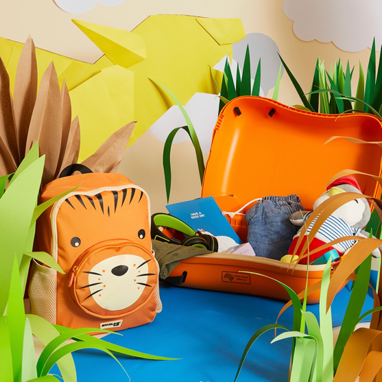 דגם סט נסיעות לילדים Dream Rider Tiger  מזוודת רכיבה ותיק גן תואם מבית Samsonite