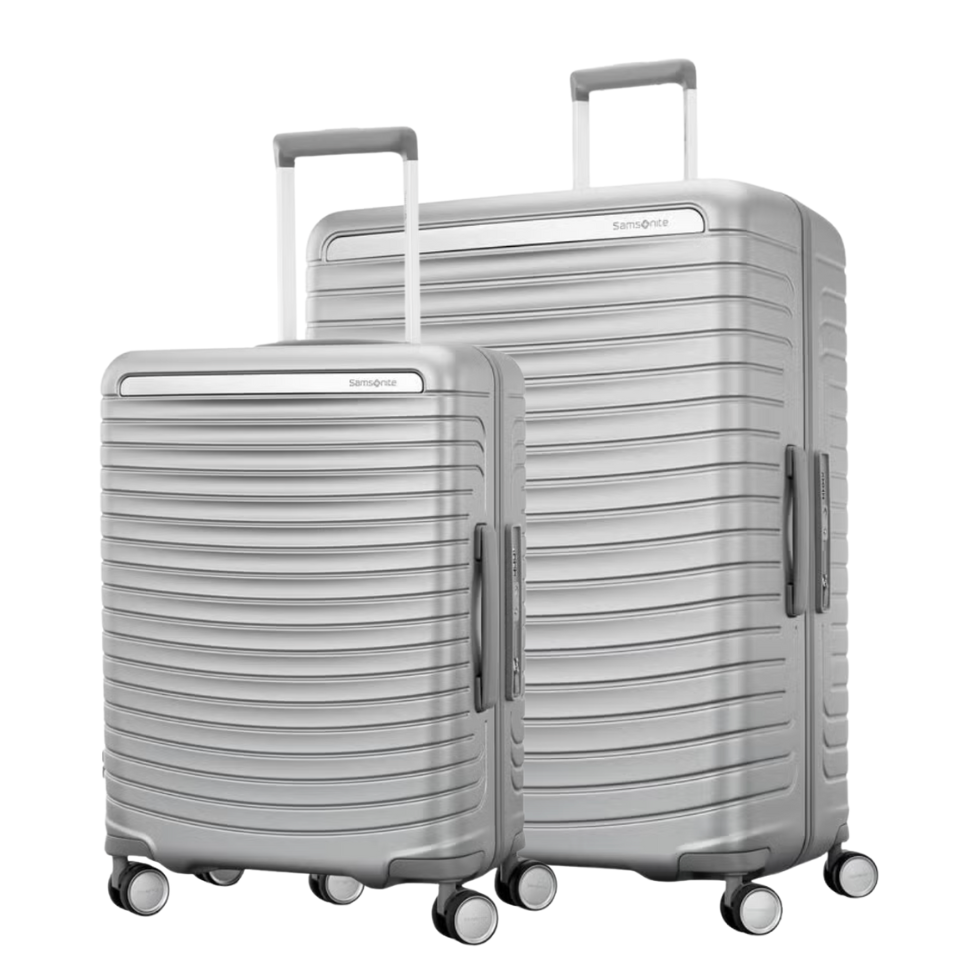 זוג מזוודות קשיחות פרימיום עם פטנט Eazylock™ דגם Framelock Max Spinner מבית המותג העולמי Samsonite