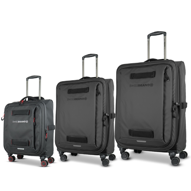סט מזוודות בד מתרחבות איכותיות דגם Eclips מבית המותג השוויצרי SwissBrand