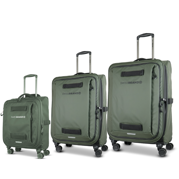 סט מזוודות בד מתרחבות איכותיות דגם Eclips מבית המותג השוויצרי SwissBrand