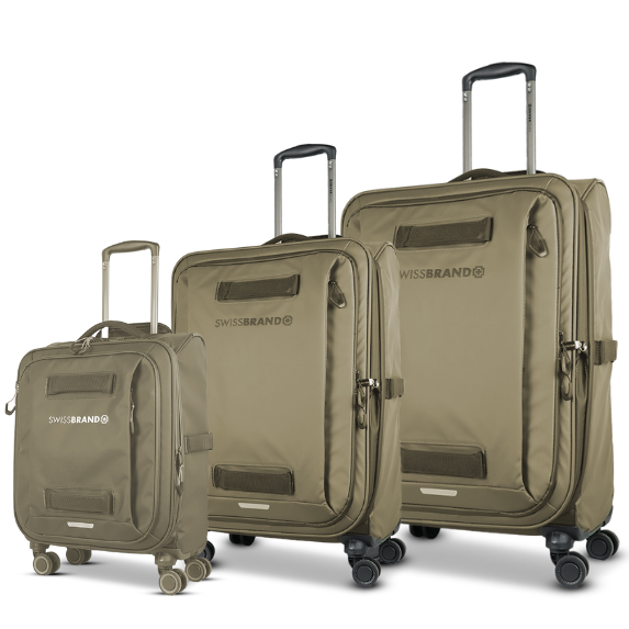 סט מזוודות בד מתרחבות איכותיות דגם Eclips מבית המותג השוויצרי SwissBrand