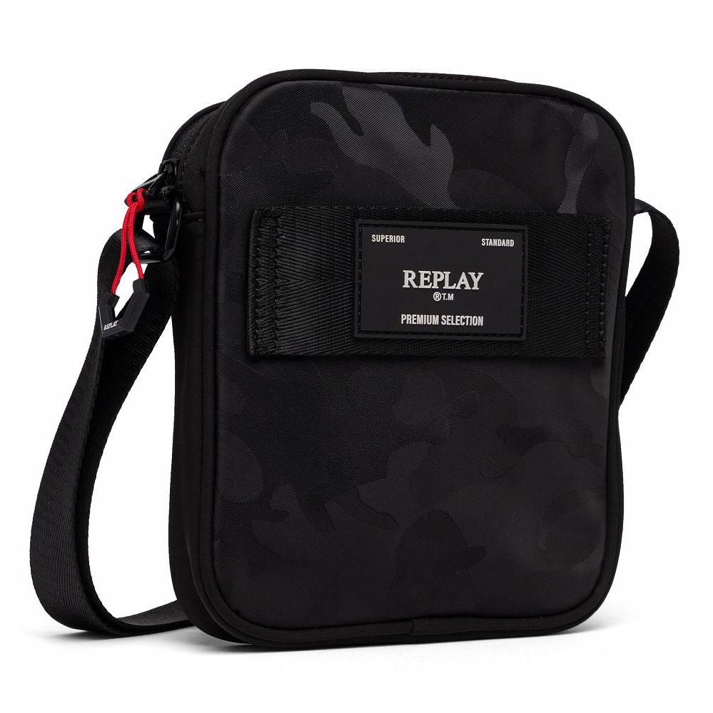 תיק צד / קרוסבודי שחור דגם CAMO CROSSBODY מבית המותג REPLAY