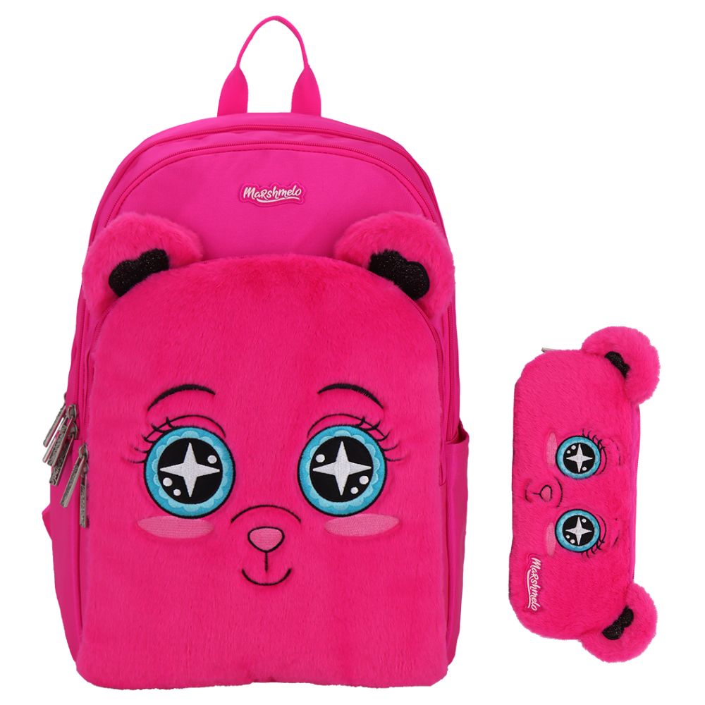 תיק בית ספר חצי אורטופדי פרוותי עם קלמר מסדרת Fluffy Pack מבית Marshmelo