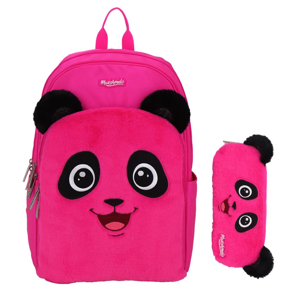 תיק בית ספר חצי אורטופדי פרוותי עם קלמר מסדרת Fluffy Pack מבית Marshmelo