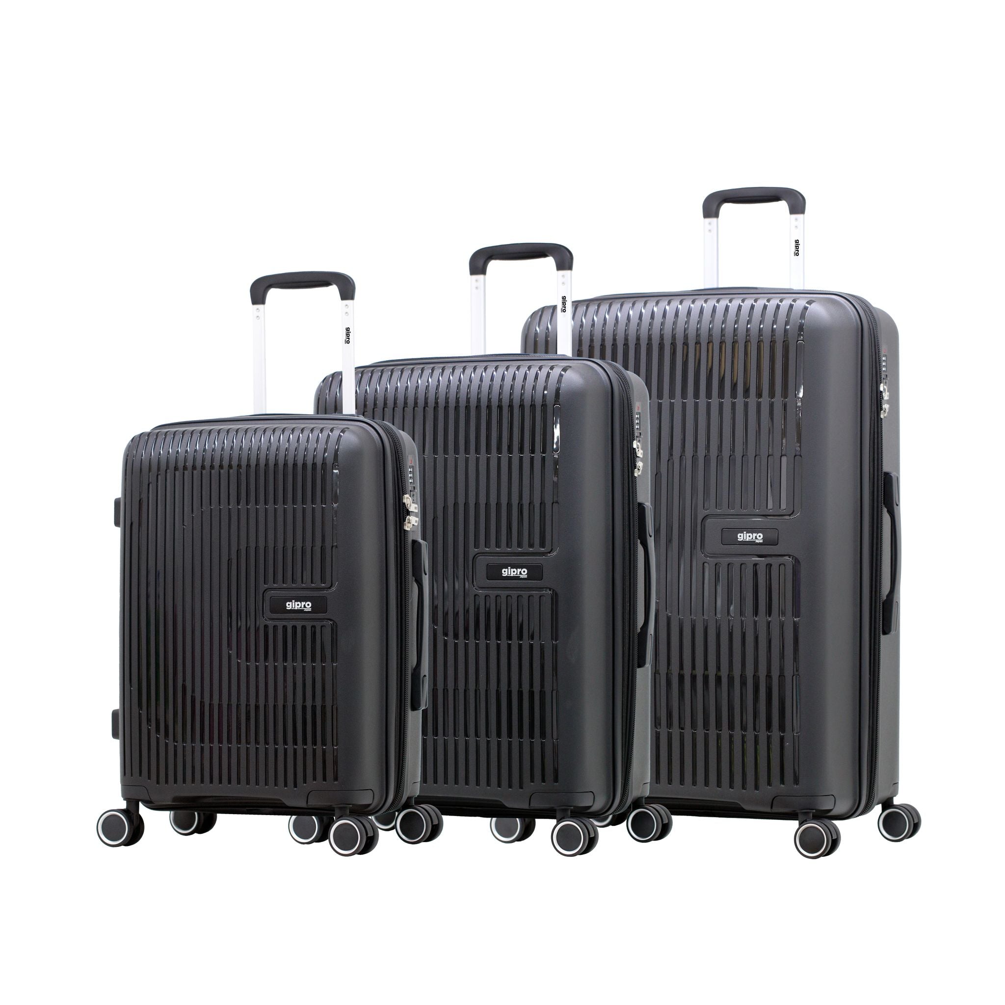 GIPRO JAPAN סט 3 מזוודות קשיחות בלתי שבירות PP דגם VOYAGER מבית המותג