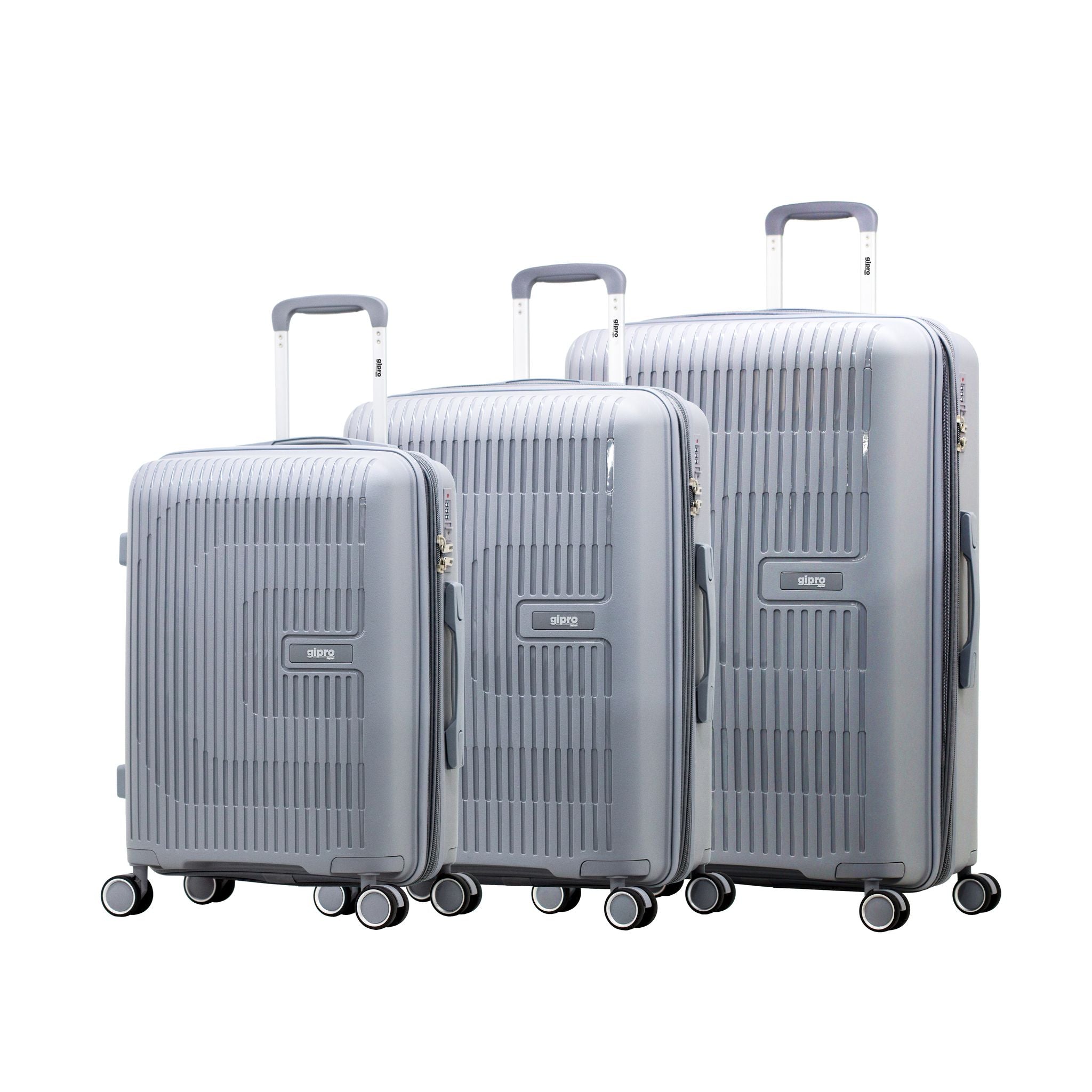 GIPRO JAPAN סט 3 מזוודות קשיחות בלתי שבירות PP דגם VOYAGER מבית המותג
