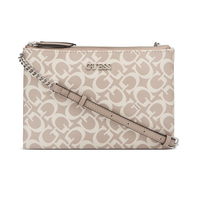 תיק צד אלגנטי דגם TIDEWOOD MINI DOUBLE ZIP CROSS מבית מותג האופנה העולמי GUESS