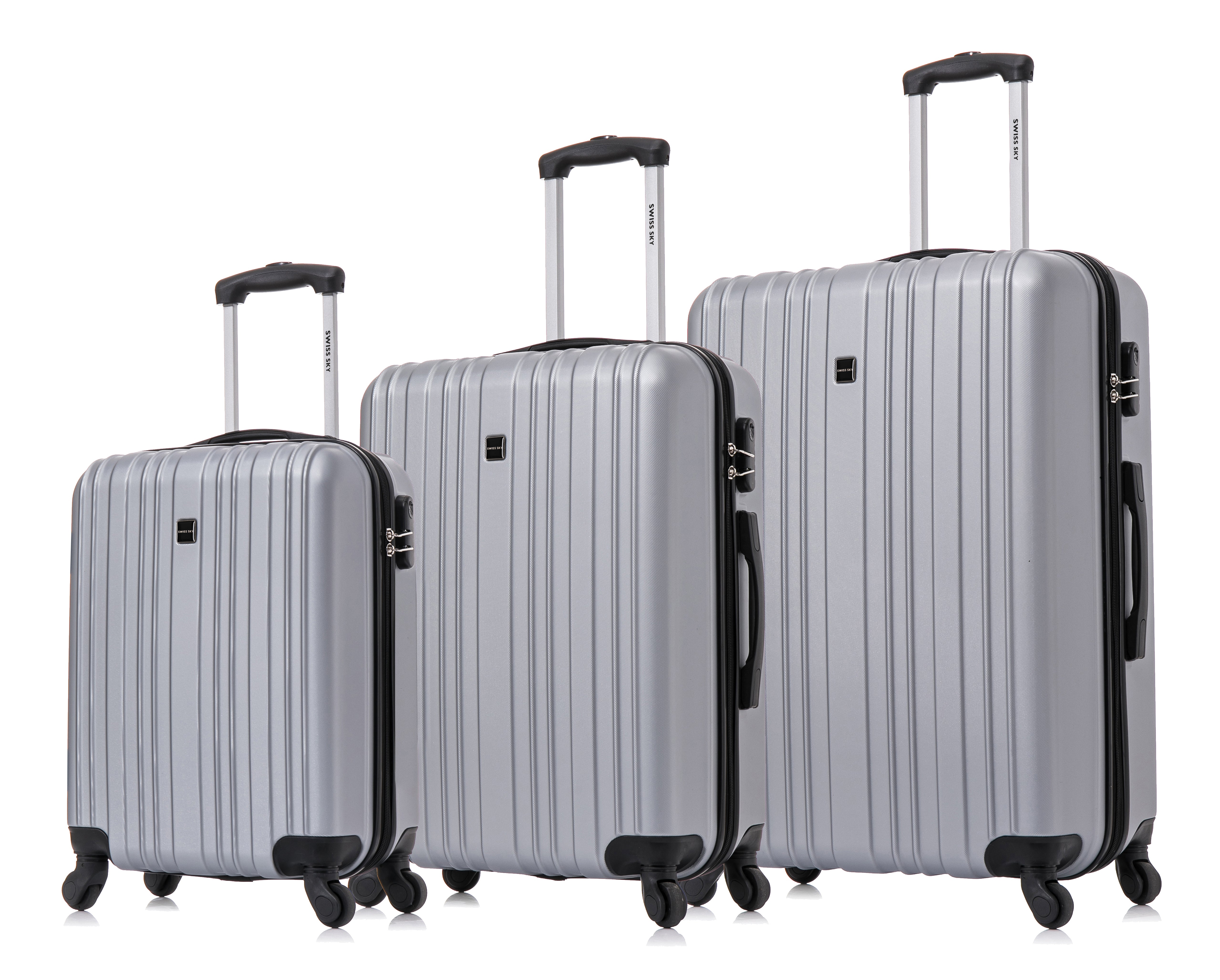 סט מזוודות 20"+24"+28" בצבעים מרהיבים מבית SWISS SKY דגם Miami