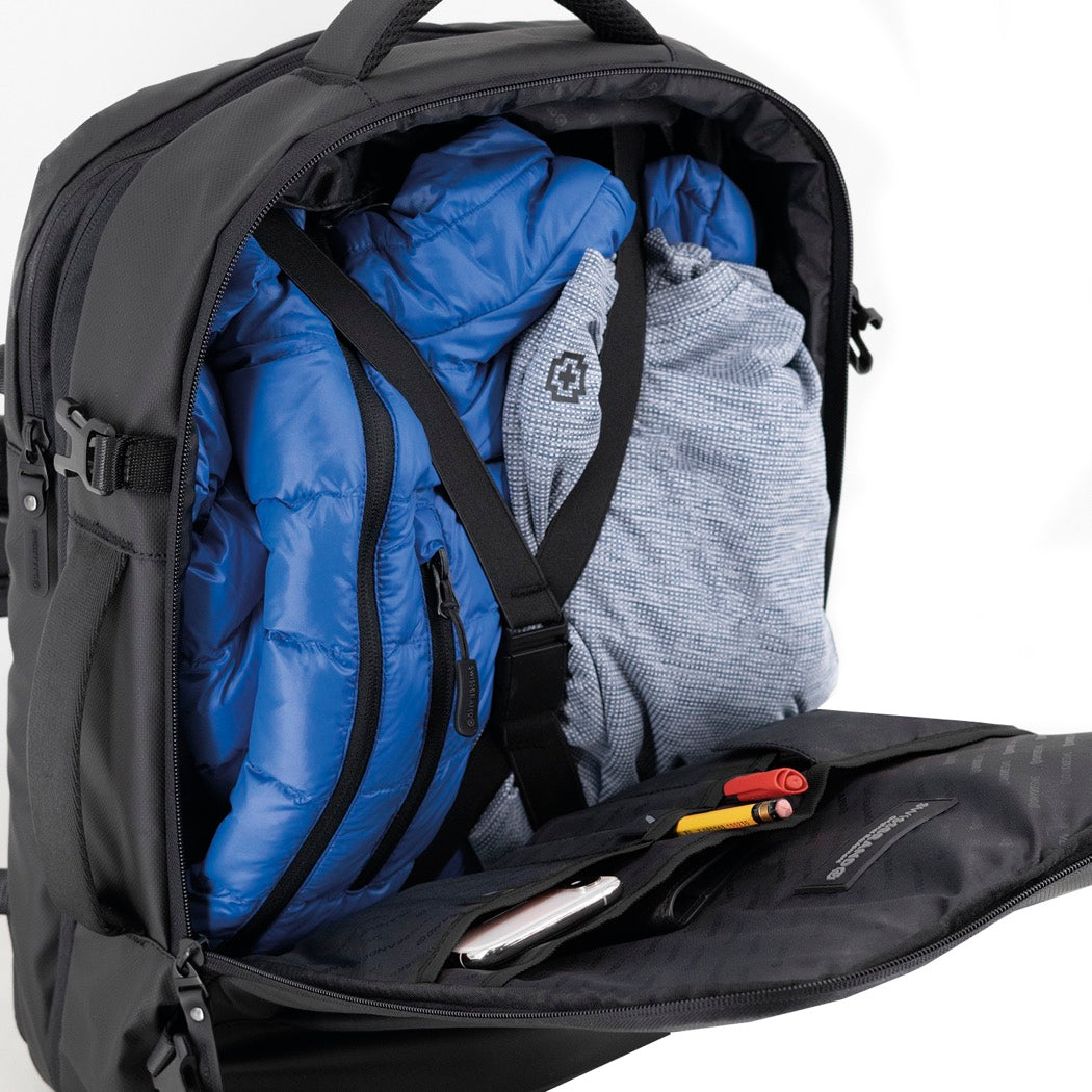 תיק גב וצד יוקרתי חכם עם תא ללפטופ עד ״17  מבית המותג השוויצרי Swissbrand דגם Millwall