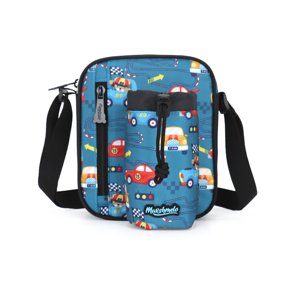 תיק גן לילדים צד או קרוסבודי דגם מכוניות סדרת Mini Go מבית Marshmelo