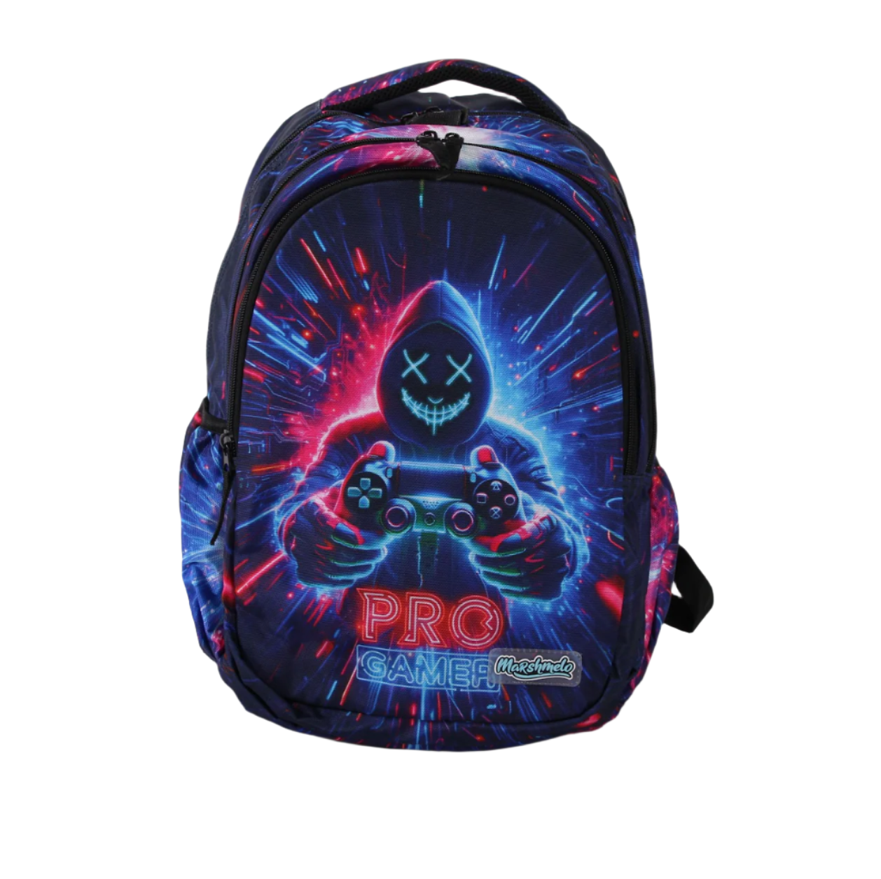 תיק גב לבית ספר עם הדפס דגם Neon Gaming מבית המותג MARSHMELO