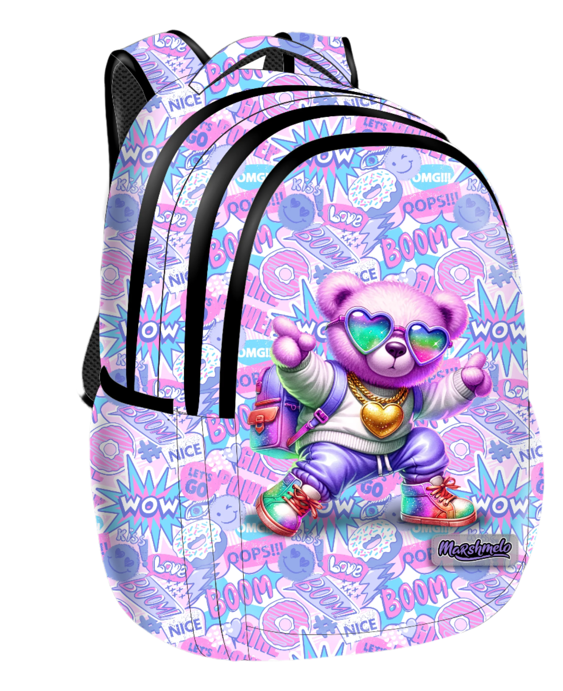 תיק גב לבית ספר עם הדפס דגם Love Bear מבית המותג MARSHMELO