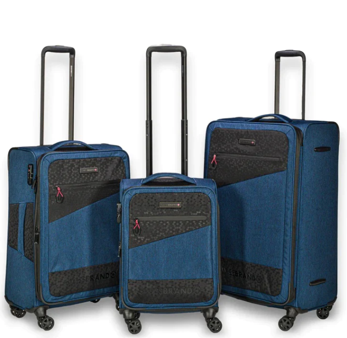 סט 3 מזוודות בד קלות מבית המותג  SwissBrand דגם HEXA